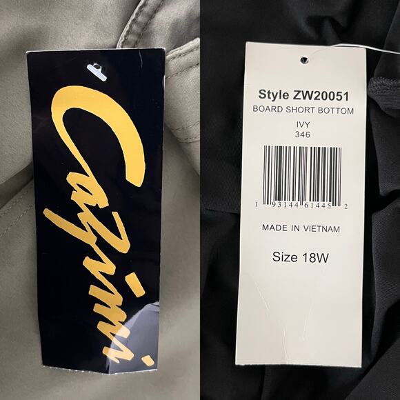 Cazimi Womens Board Shorts Swim 18W Ivy Pockets New - Picture 6 of 13